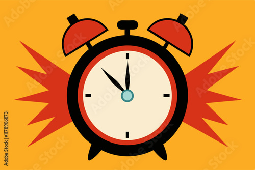illustration Loud Alarm Clock Waking Up