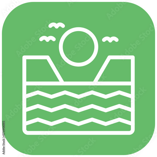 Cove vector icon illustration of Coastline iconset.