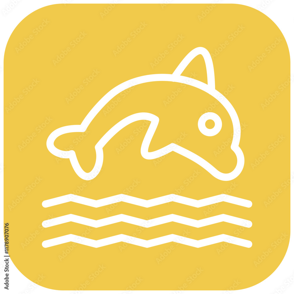 Dolphin vector icon illustration of Coastline iconset. Dolphin vector icon illustration of Coastline iconset.