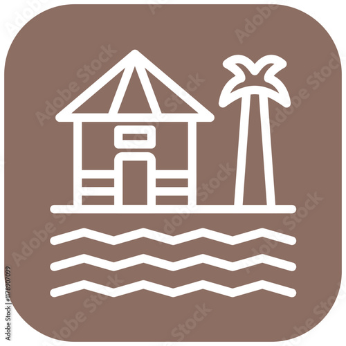Coast House vector icon illustration of Coastline iconset.