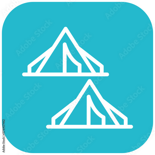 Mina Tents vector icon illustration of Hajj Pilgrimage iconset.