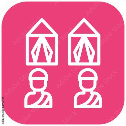 Muzdalifah vector icon illustration of Hajj Pilgrimage iconset.