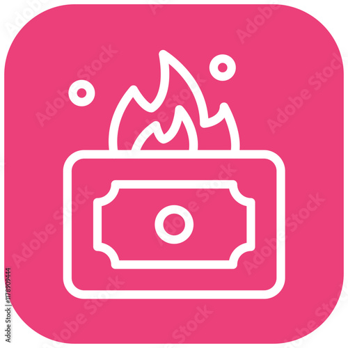 Greed Fueled Fire vector icon illustration of Corruption iconset.