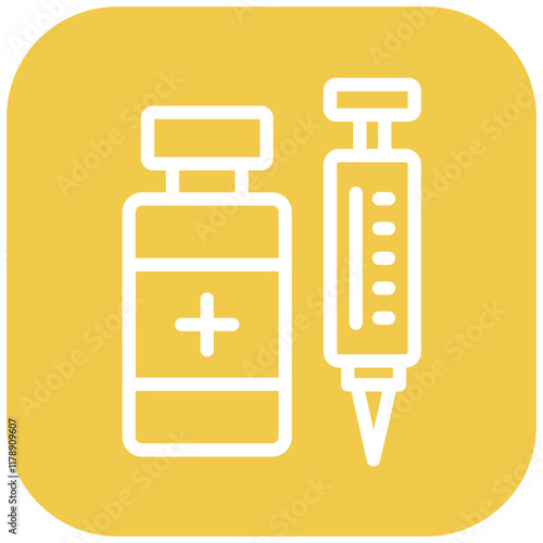 Vaccination Syringe vector icon illustration of Infectious Diseases iconset.