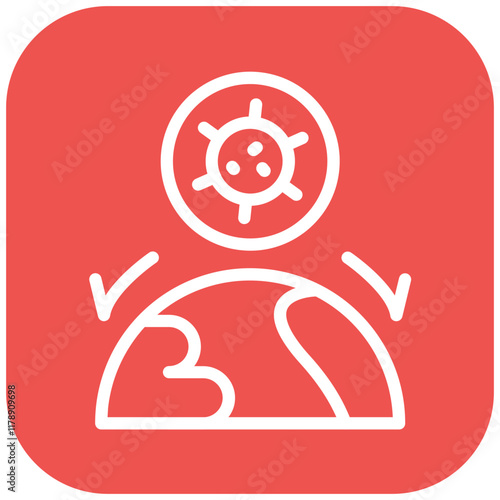 Contagious Globe vector icon illustration of Infectious Diseases iconset.