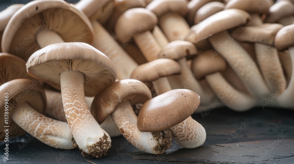 Mushroom captured on a restrained background, awesome natural texture. Background serene, mushroom dominant. Mushroom captured on a restrained background, awesome natural texture. Background serene, mushroom dominant.