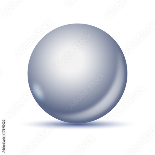 Glass silver ball with shadow