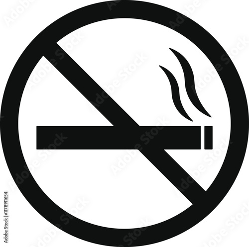 No smoking sign icon. Stop or forbidden tobacco, Warning and prohibited for health icon,