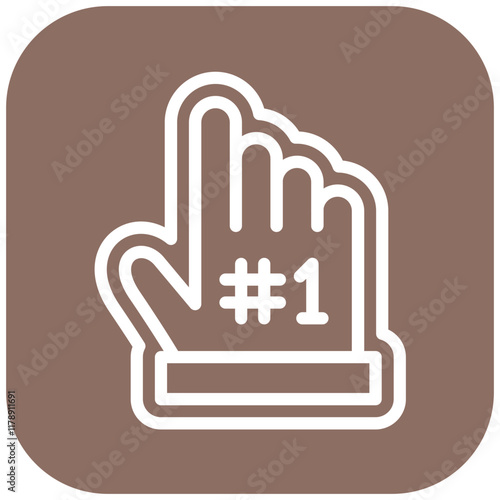 Foam Hand vector icon illustration of Rugby iconset.