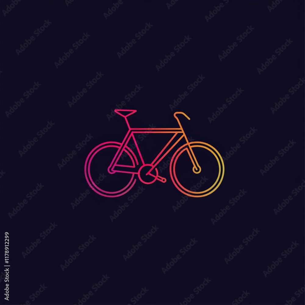 Simple line art bicycle icon. Simple line art bicycle icon.