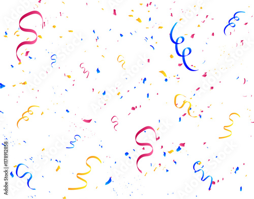 Confetti falling on background. Confetti vector banner background with colorful serpentine ribbons. holiday, birthday, Multicolored confetti