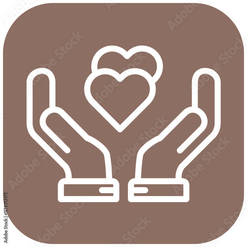 Compassion vector icon illustration of Leadership iconset.