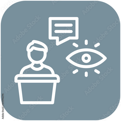 Testimony vector icon illustration of Law & Legislation iconset.