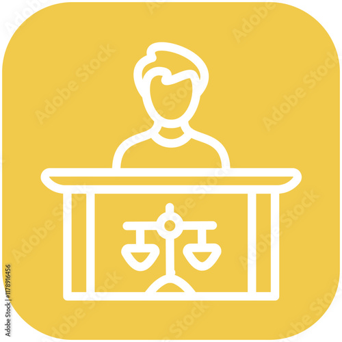 Prosecutor Male vector icon illustration of Law & Legislation iconset.