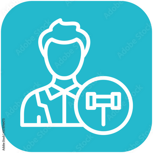 Public Defender Male vector icon illustration of Law & Legislation iconset.