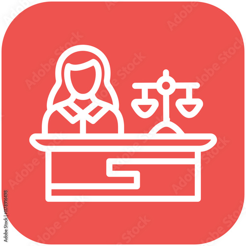 Plaintiff Female vector icon illustration of Law & Legislation iconset.