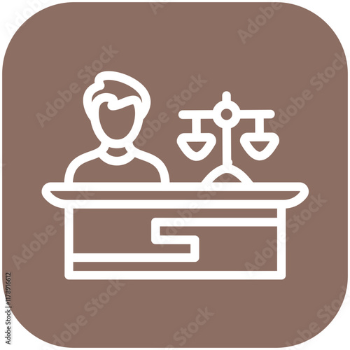 Plaintiff Male vector icon illustration of Law & Legislation iconset.