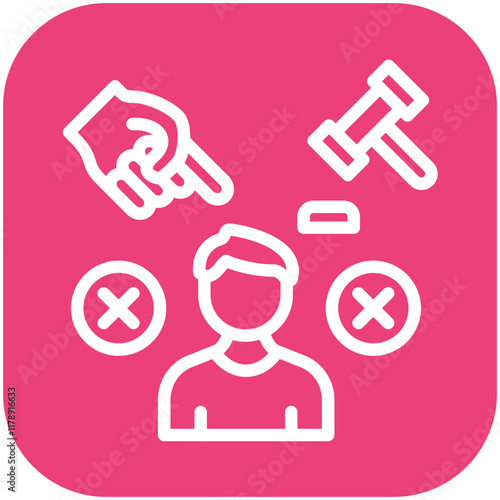 Not Guilty vector icon illustration of Law & Legislation iconset.