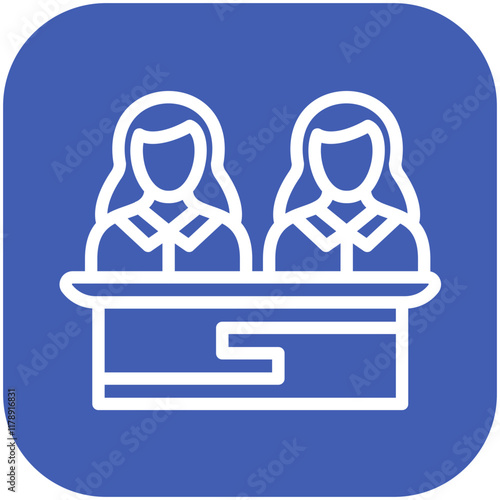 Juror Female vector icon illustration of Law & Legislation iconset.