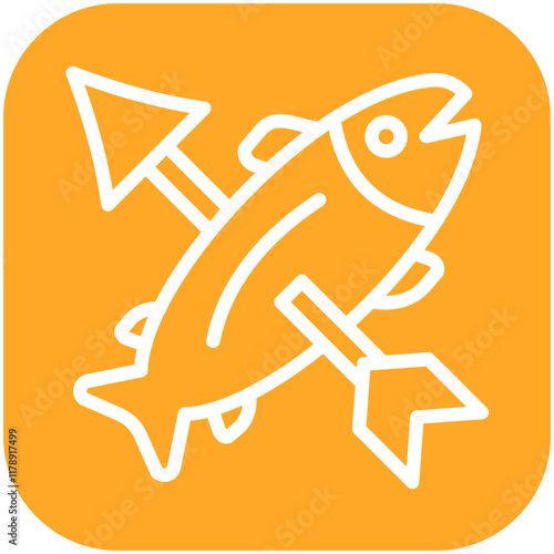 Spearfishing vector icon illustration of Fishing iconset.