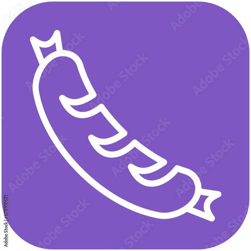 Sausage vector icon illustration of Street Food iconset.