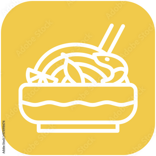 Pad Thai vector icon illustration of Street Food iconset.