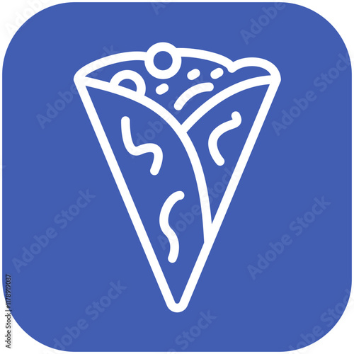 Crepe vector icon illustration of Street Food iconset.