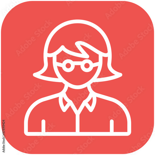 Teacher Female vector icon illustration of Business Training iconset.