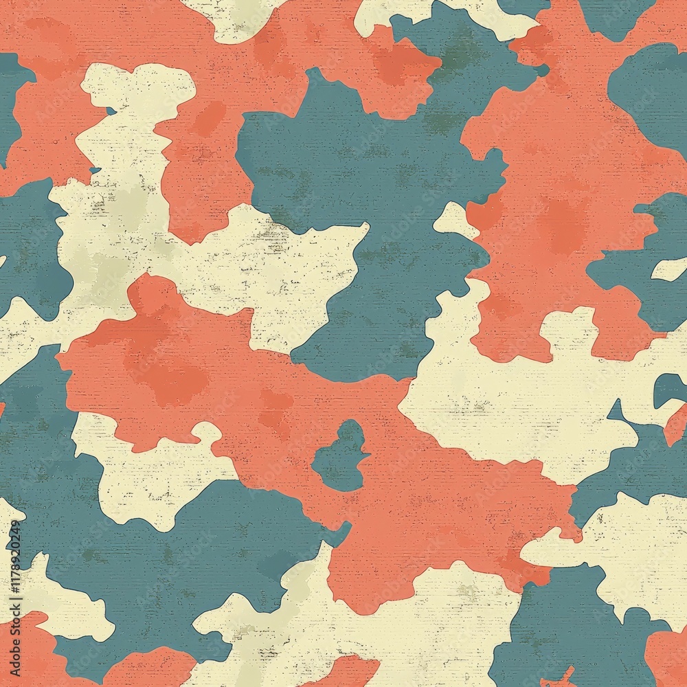Obraz premium Seamless Camouflage Pattern: Vintage Retro Texture for Fashion, Design, and Backgrounds