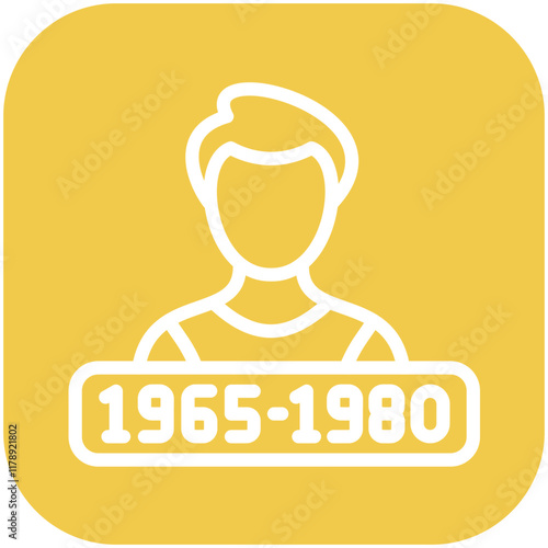 Generation X vector icon illustration of Generation Gap iconset.