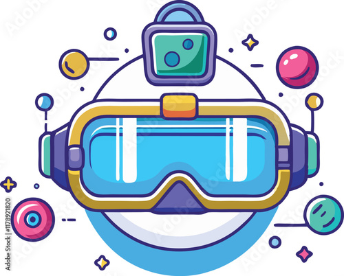 Creative illustration of virtual reality goggles representing futuristic gaming, advanced technology, and the metaverse