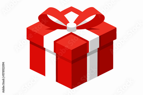 red gift box with ribbon