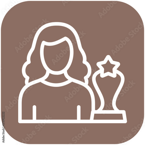 Recipient Female vector icon illustration of Award Events iconset.