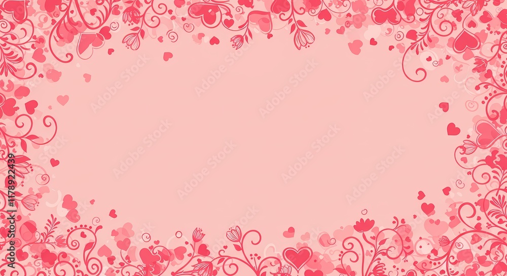 Pink Floral Heart Border Valentine s Day Background Romantic Design Wedding Invitation Love Hearts Pink Floral Heart Border Valentine s Day Background Romantic Design Wedding Invitation Love Hearts