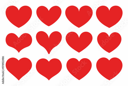  Red heart casting shadow on white background – love and loneliness concept