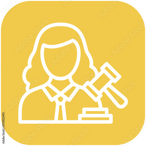 Judge Female vector icon illustration of Award Events iconset.