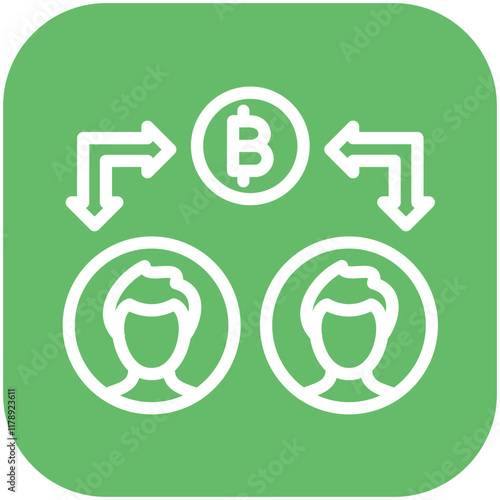 Peer To Peer vector icon illustration of Cryptocurrency iconset.