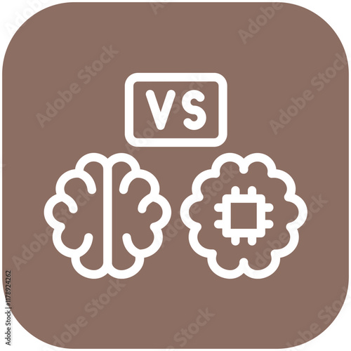 Robot vs Human Brain vector icon illustration of Robotics iconset.
