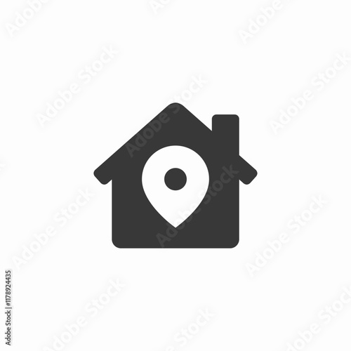 House location property address icon vector sign