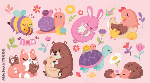Mothers day characters collection in flat design