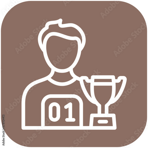 Champion Male vector icon illustration of Achievements iconset.