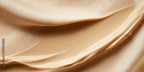 Close-up of creamy substance artfully spread on a soft fabric, highlighting texture and smoothness. photo