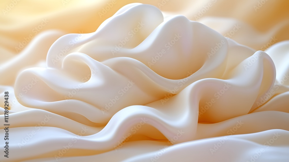 Obraz premium Creamy, swirling, off-white substance with soft folds and texture.