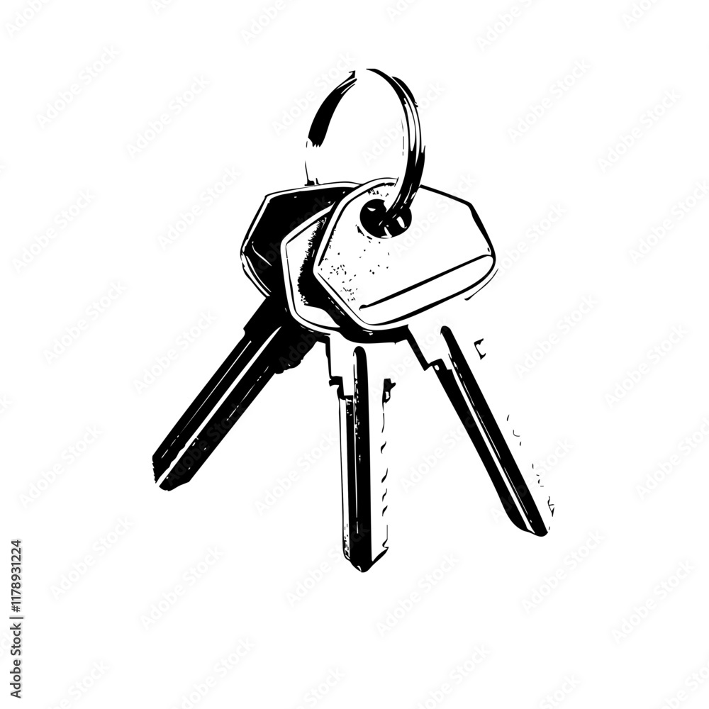 bunch of keys vector art design white background