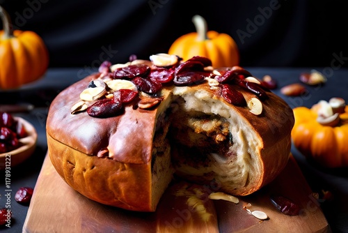 pumpkin seed and cranberry sourdough tangy sourdough with a seas photo