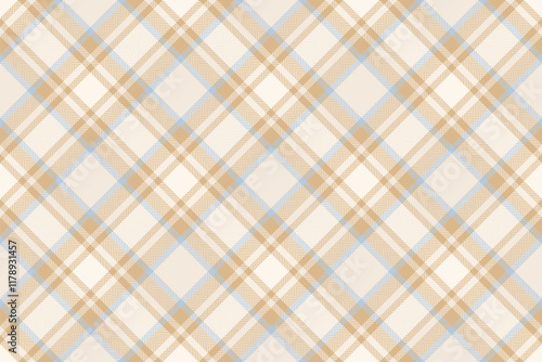 Brazil vector plaid textile, vibrant pattern fabric tartan. Twill seamless texture check background in light and burly wood colors.