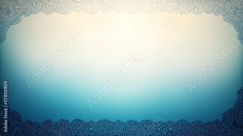 Elegant Teal Blue Ornate Frame Background Design