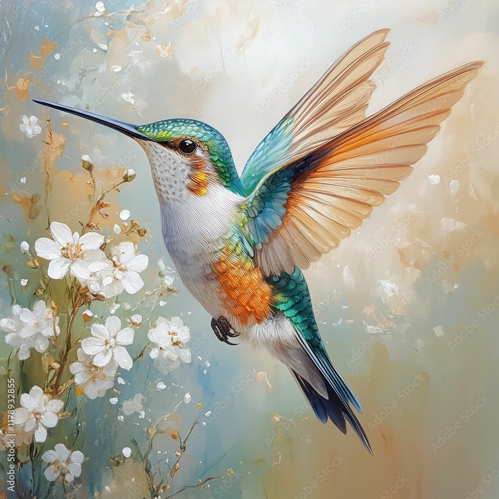 Obraz premium bright little bird in flight