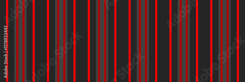 Kolourful lines vector seamless, cut out stripe pattern background. Aecorate texture textile fabric vertical in red and black colors.