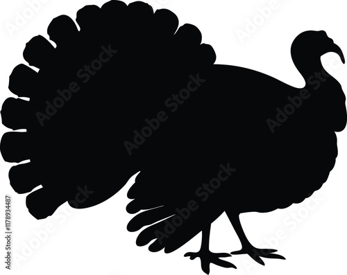 turkey silhouette vector, Turkey cock bird animal silhouette, thanksgiving turkey  photo